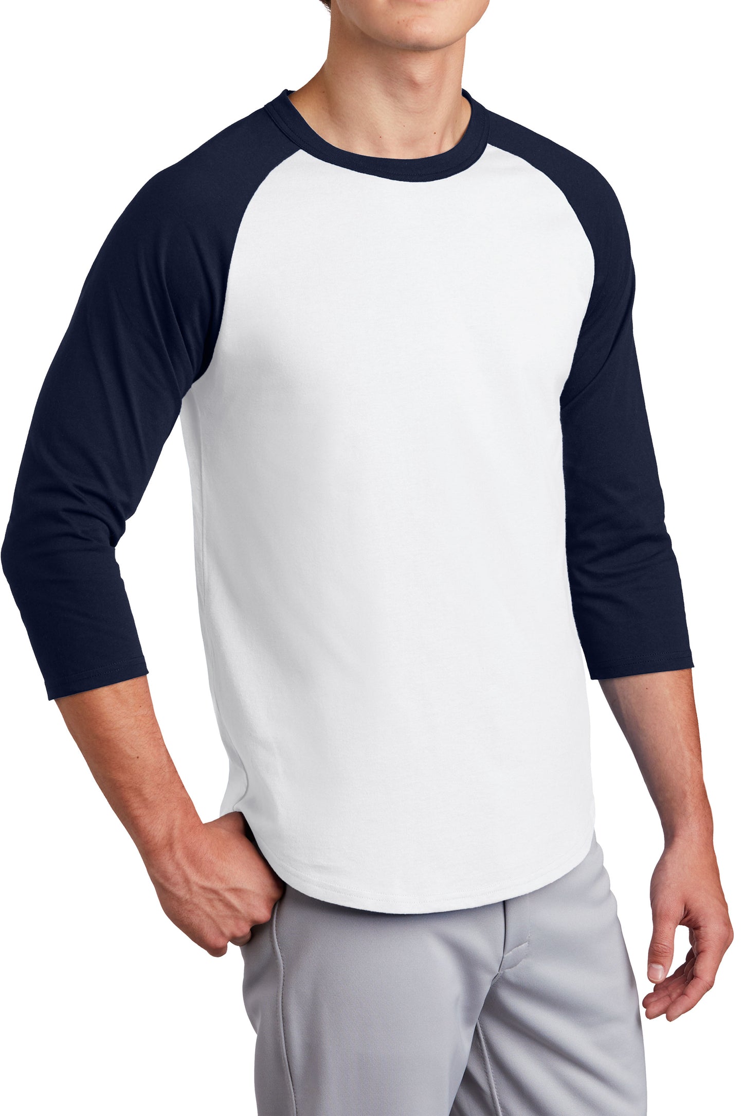 TCTG Team Spirit Colorblock Raglan Jersey – College, Sports, High School & Fan Apparel - White/ Navy