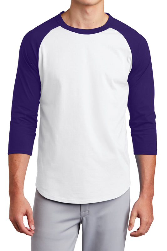 TCTG Team Spirit Colorblock Raglan Jersey – College, Sports, High School & Fan Apparel - White/ Purple