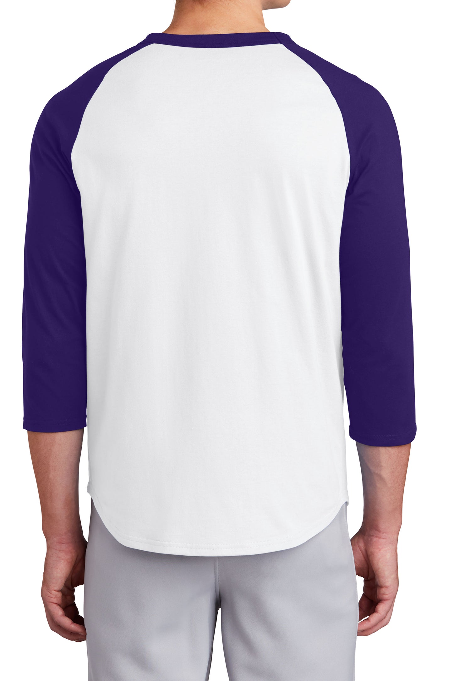 TCTG Team Spirit Colorblock Raglan Jersey – College, Sports, High School & Fan Apparel - White/ Purple