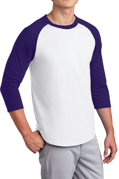 TCTG Team Spirit Colorblock Raglan Jersey – College, Sports, High School & Fan Apparel - White/ Purple