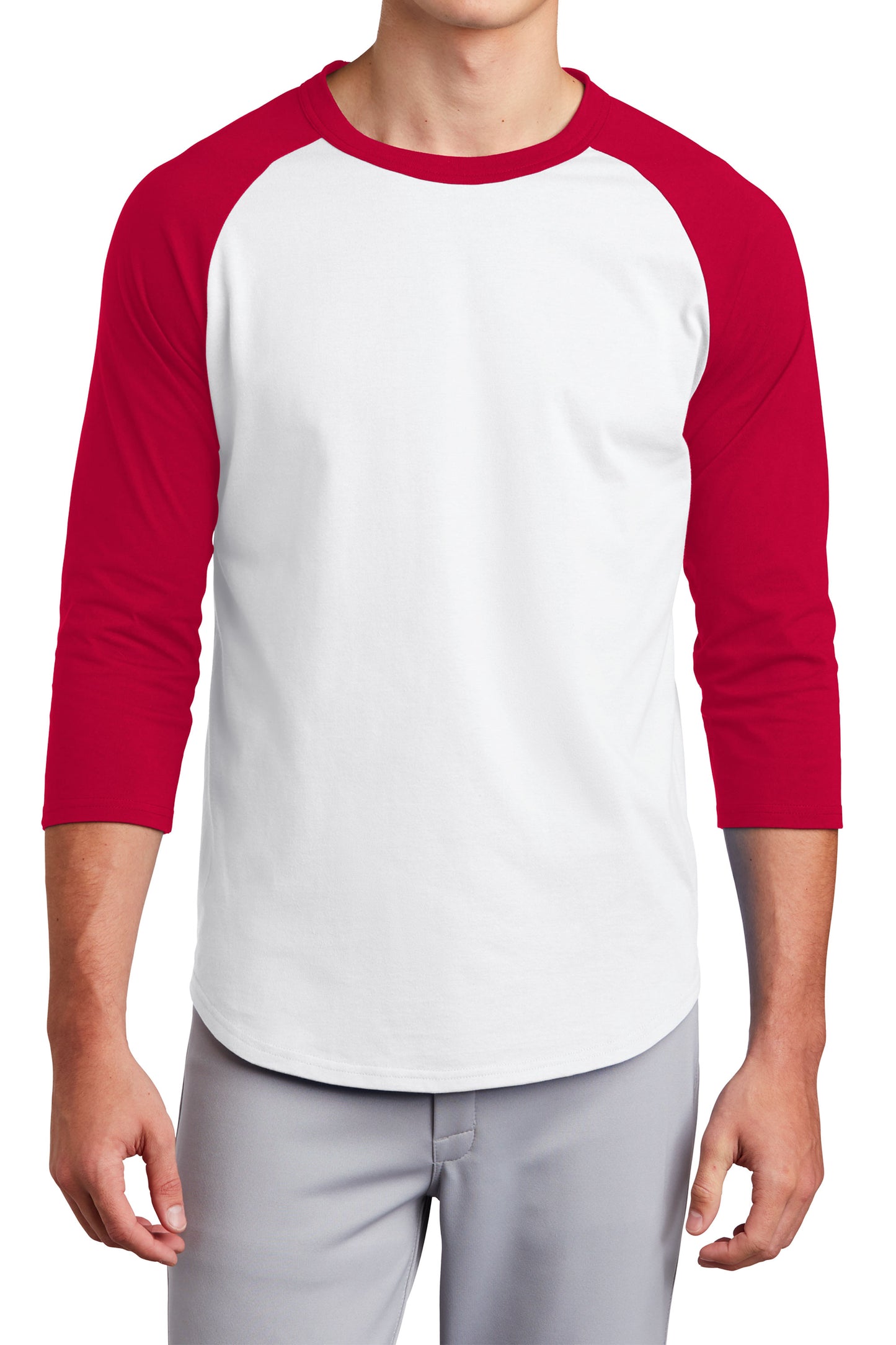 TCTG Team Spirit Colorblock Raglan Jersey – College, Sports, High School & Fan Apparel - White/ Red