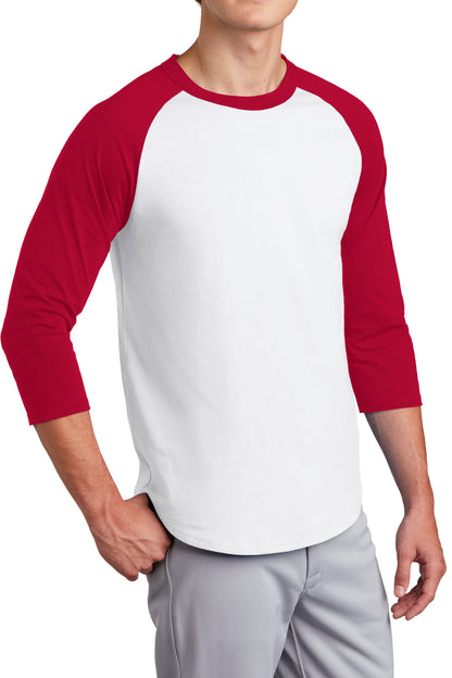 TCTG Team Spirit Colorblock Raglan Jersey – College, Sports, High School & Fan Apparel - White/ Red