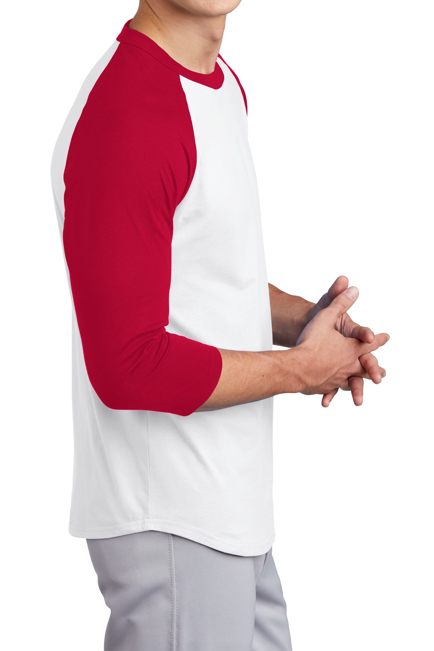 TCTG Team Spirit Colorblock Raglan Jersey – College, Sports, High School & Fan Apparel - White/ Red