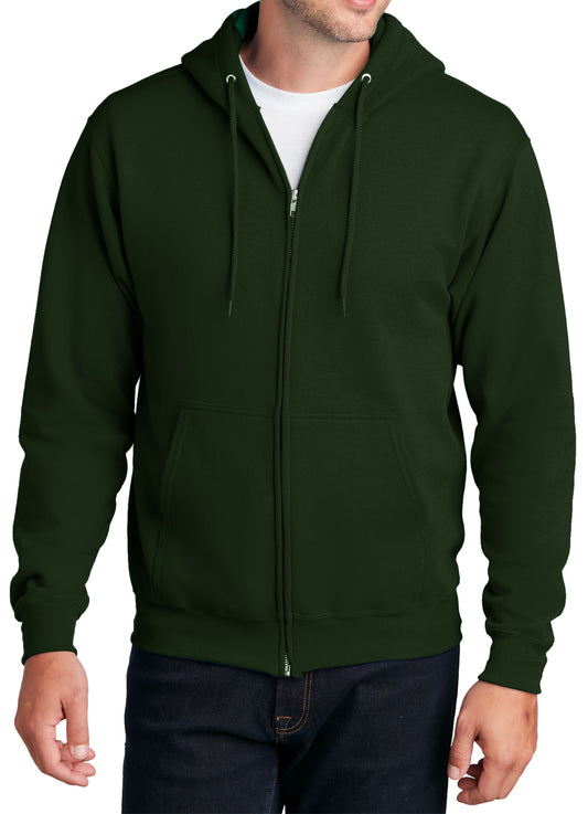 TCTG Team Spirit Full Zip Hoodie Sweatshirt – College, Sports, High School & Fan Apparel - Forest Green