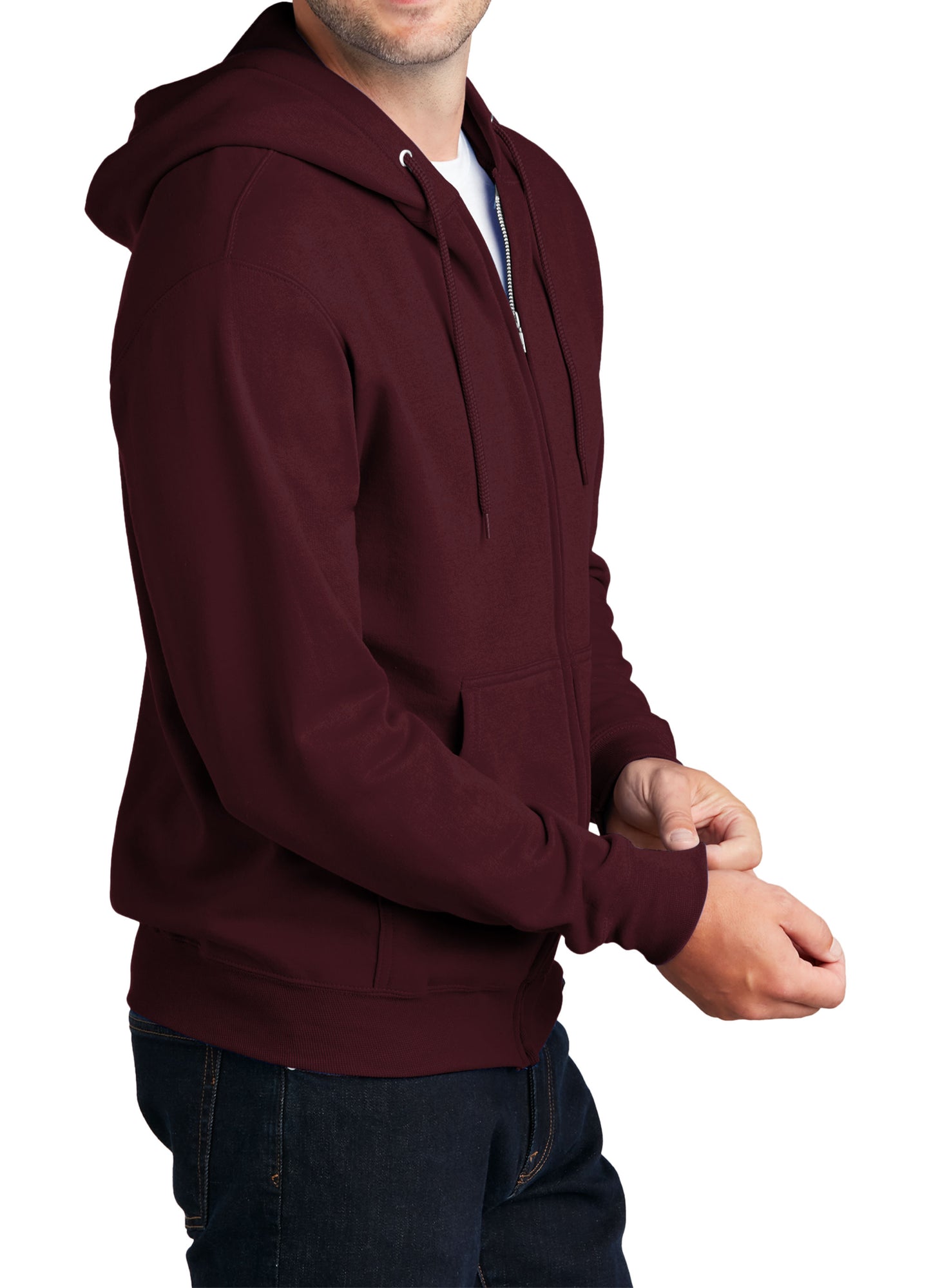 TCTG Team Spirit Full Zip Hoodie Sweatshirt – College, Sports, High School & Fan Apparel - Maroon