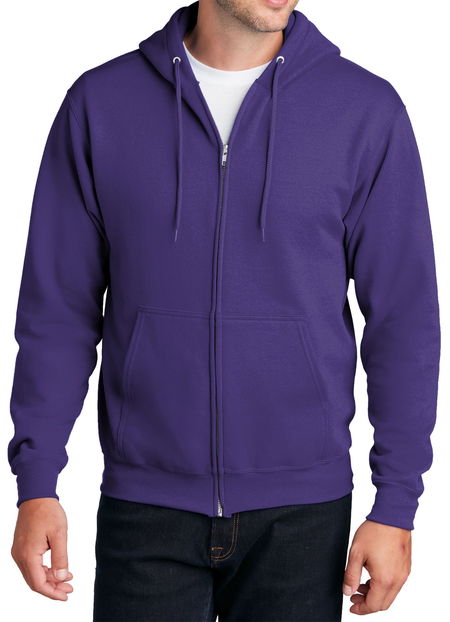 TCTG Team Spirit Full Zip Hoodie Sweatshirt – College, Sports, High School & Fan Apparel - Purple