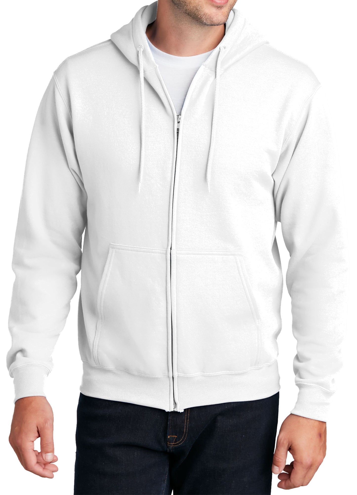 TCTG Team Spirit Full Zip Hoodie Sweatshirt – College, Sports, High School & Fan Apparel - White